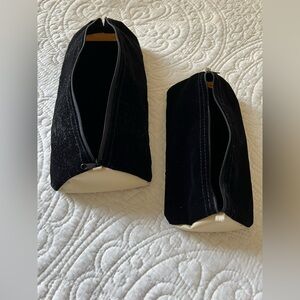 Black and Cream Zippered Pouches